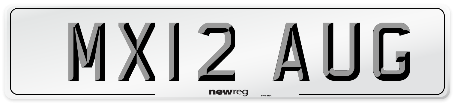 MX12 AUG Number Plate from New Reg